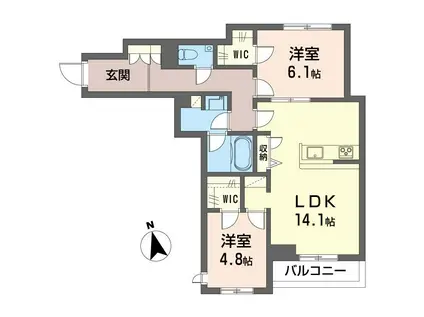 ピン シャン(2LDK/3階)の間取り写真