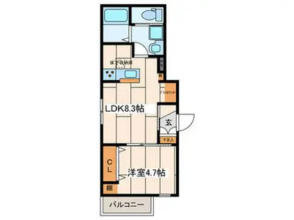 コンフェスト江の島(1LDK/1階)の間取り写真