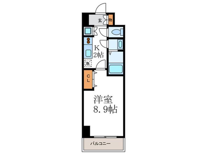 YS FLATS西陣(1K/2階)の間取り写真
