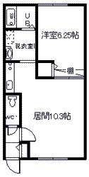 ダイヤハイツ2・16(1LDK/1階)の間取り写真