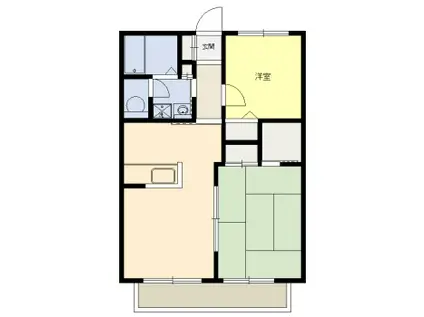 サニータウンM棟(2LDK/2階)の間取り写真