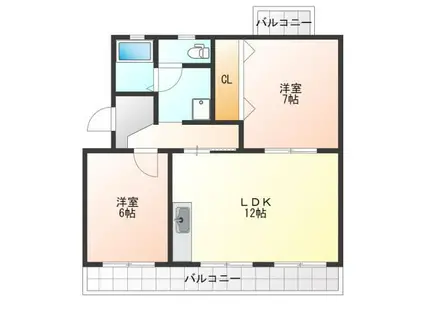 SUPERIORII(2LDK/3階)の間取り写真