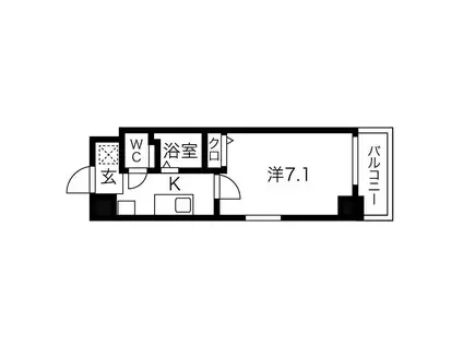 アップルガーデンコート城東(1K/5階)の間取り写真