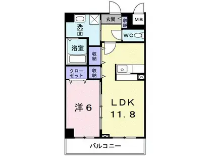 セジュール藤(1LDK/2階)の間取り写真