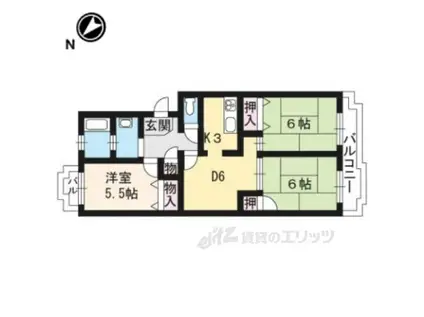 マッシュハイム1(3DK/4階)の間取り写真