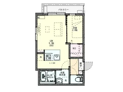 KLEIS一之江II(1LDK/3階)の間取り写真