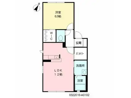 グランドゥールO・H (1LDK/1階)の間取り写真