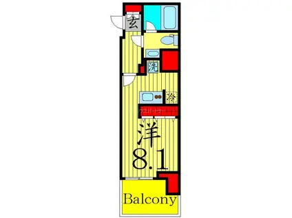 ベルシード大島(ワンルーム/9階)の間取り写真