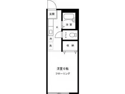 バウム白山(1K/2階)の間取り写真