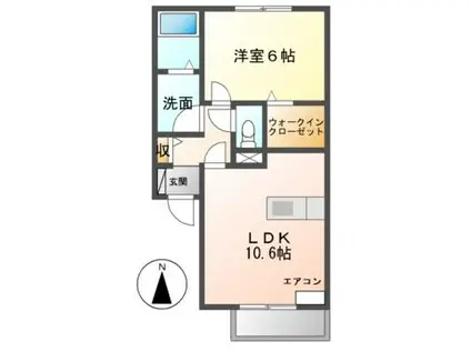 グランドソレーユ(1LDK/2階)の間取り写真