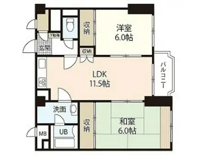 チサンマンション広島(2LDK/11階)の間取り写真