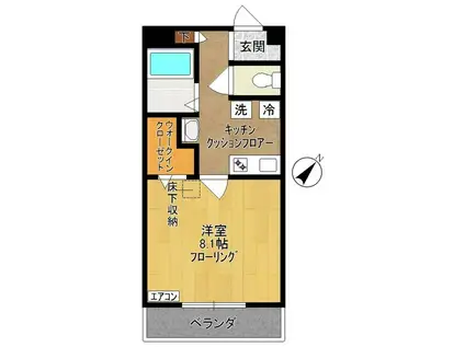 フォレスト三田(1K/2階)の間取り写真