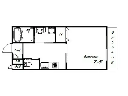 コーム須磨(1K/2階)の間取り写真