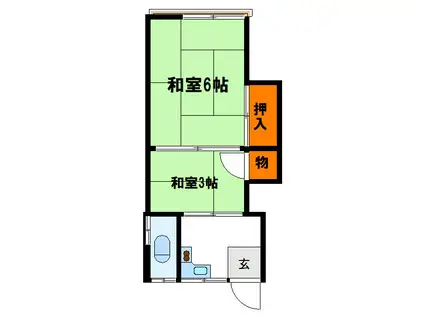 コーポ松崎(2K/1階)の間取り写真