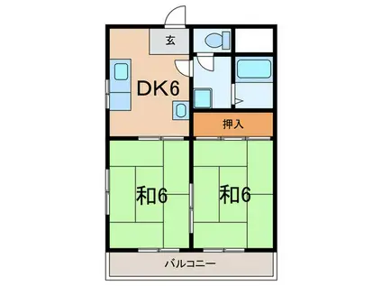 ルネサン(2DK/3階)の間取り写真