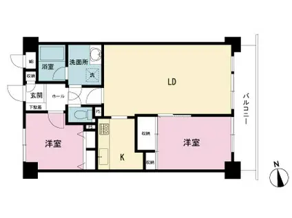 ライオンズマンション浮間公園(2LDK/2階)の間取り写真