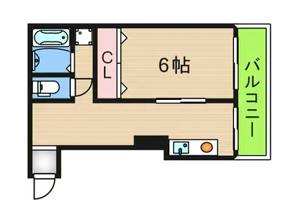 ハイツ恒榮(1DK/5階)の間取り写真