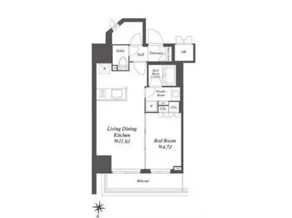 AIFLAT文京本駒込(1LDK/4階)の間取り写真