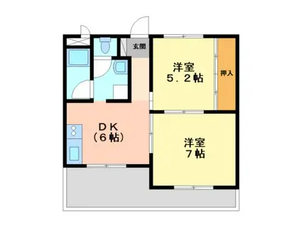 加藤ビル(2DK/5階)の間取り写真