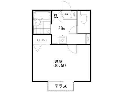 メゾンフジサワ(1K/1階)の間取り写真