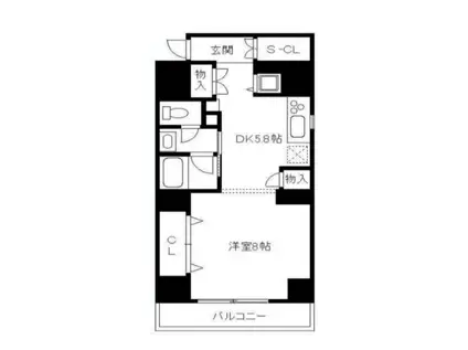 ヴェルデ藤ヶ丘(1DK/2階)の間取り写真