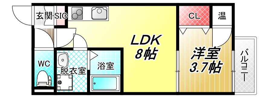 F ASECIA DAMIA(1LDK/2階)の間取り写真
