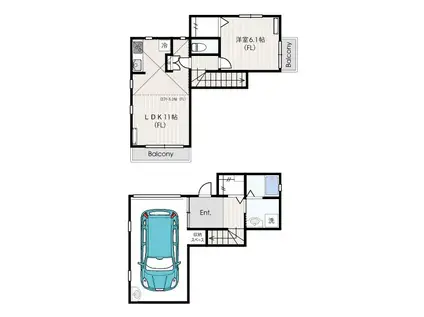 ALIVIOII(1LDK/1階)の間取り写真