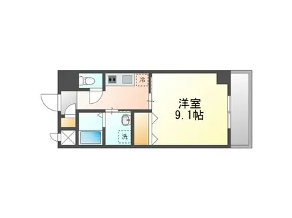 IRIS(1K/4階)の間取り写真