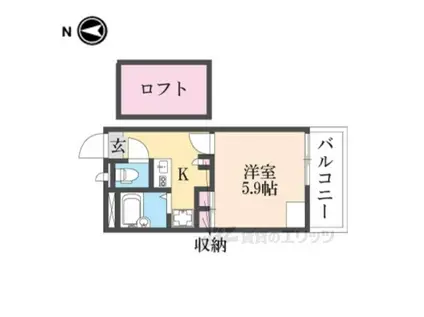 レオパレス武庫川(1K/1階)の間取り写真