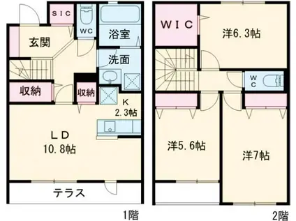 THE PARK.A棟(3LDK/1階)の間取り写真