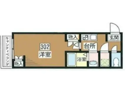 HESTIA(1K/2階)の間取り写真