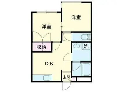 ドミ・ジュネス(2DK/3階)の間取り写真