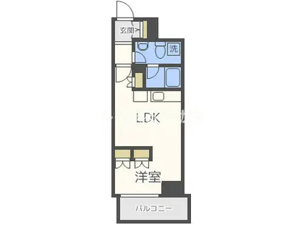 南堀江アパートメントシエロ(ワンルーム/13階)の間取り写真