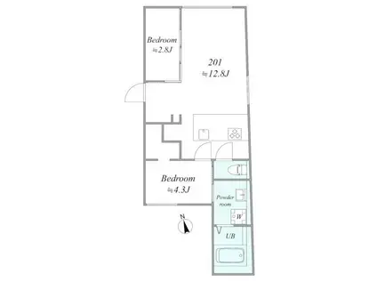 TRIAS154(2LDK/2階)の間取り写真