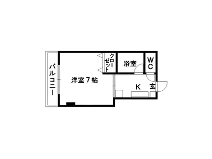 シャポー渡鹿(1K/1階)の間取り写真
