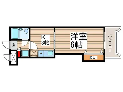 メゾン・ド緑町(1K/3階)の間取り写真