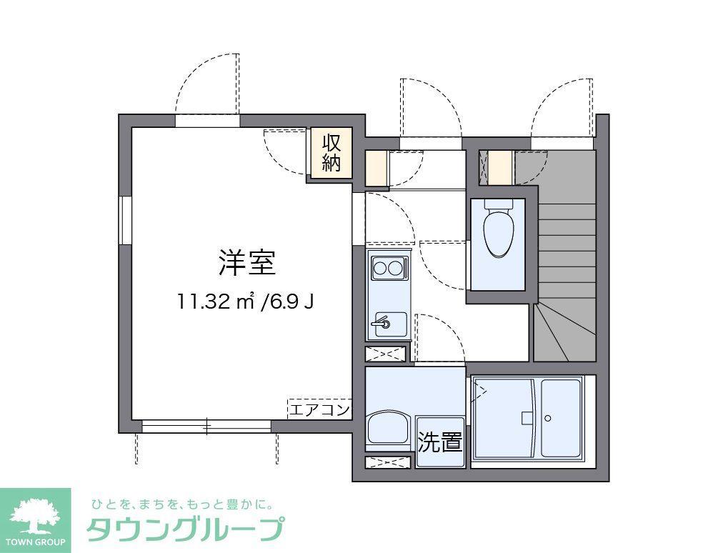 クレイノブレスボヌール(1K/1階)の間取り写真