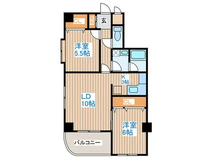 ハウスNYP BLD(2LDK/4階)の間取り写真