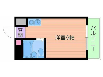 ジオナ関目(ワンルーム/1階)の間取り写真