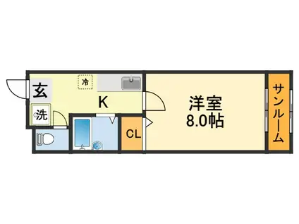 富士マンション(1K/2階)の間取り写真
