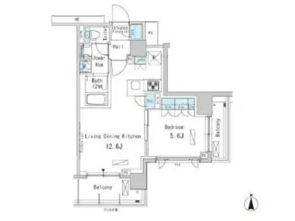 パークアクシス蒲田ステーションゲート(1LDK/12階)の間取り写真