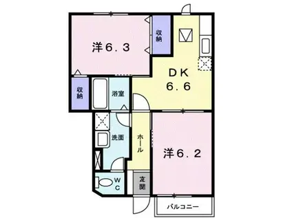 メゾン・グラシュー(2DK/1階)の間取り写真