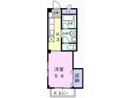 エンゼルハイツ(1K/1階)の間取り写真