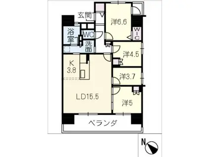 モアグレース岐阜加納スクエア(4LDK/12階)の間取り写真