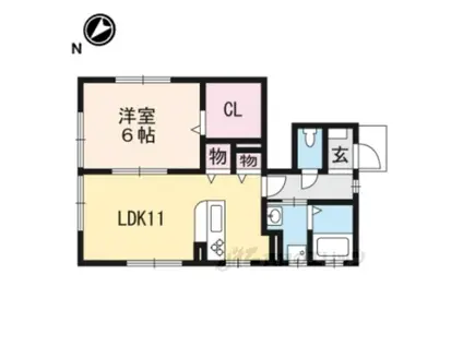 フロンテアディオ(1LDK/1階)の間取り写真