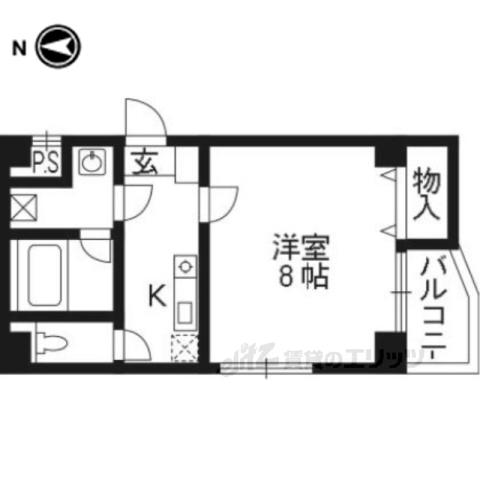 CROSS.BLD(1K/4階)の間取り写真