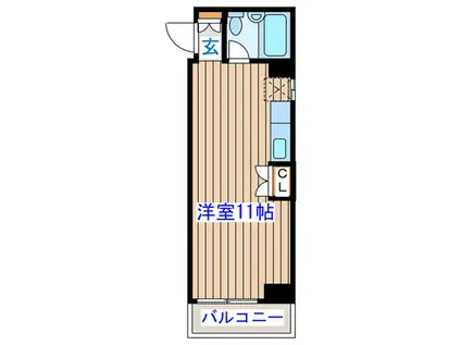 アゼリアハイツ(ワンルーム/4階)の間取り写真