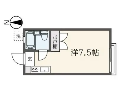小田急線 喜多見駅 徒歩12分 2階建 築28年(ワンルーム/2階)の間取り写真