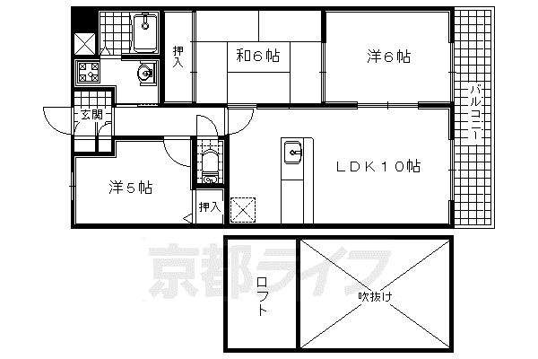AZハウス(3LDK/5階)の間取り写真