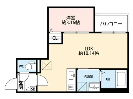 JACK HASHIRAI(1LDK/3階)の間取り写真